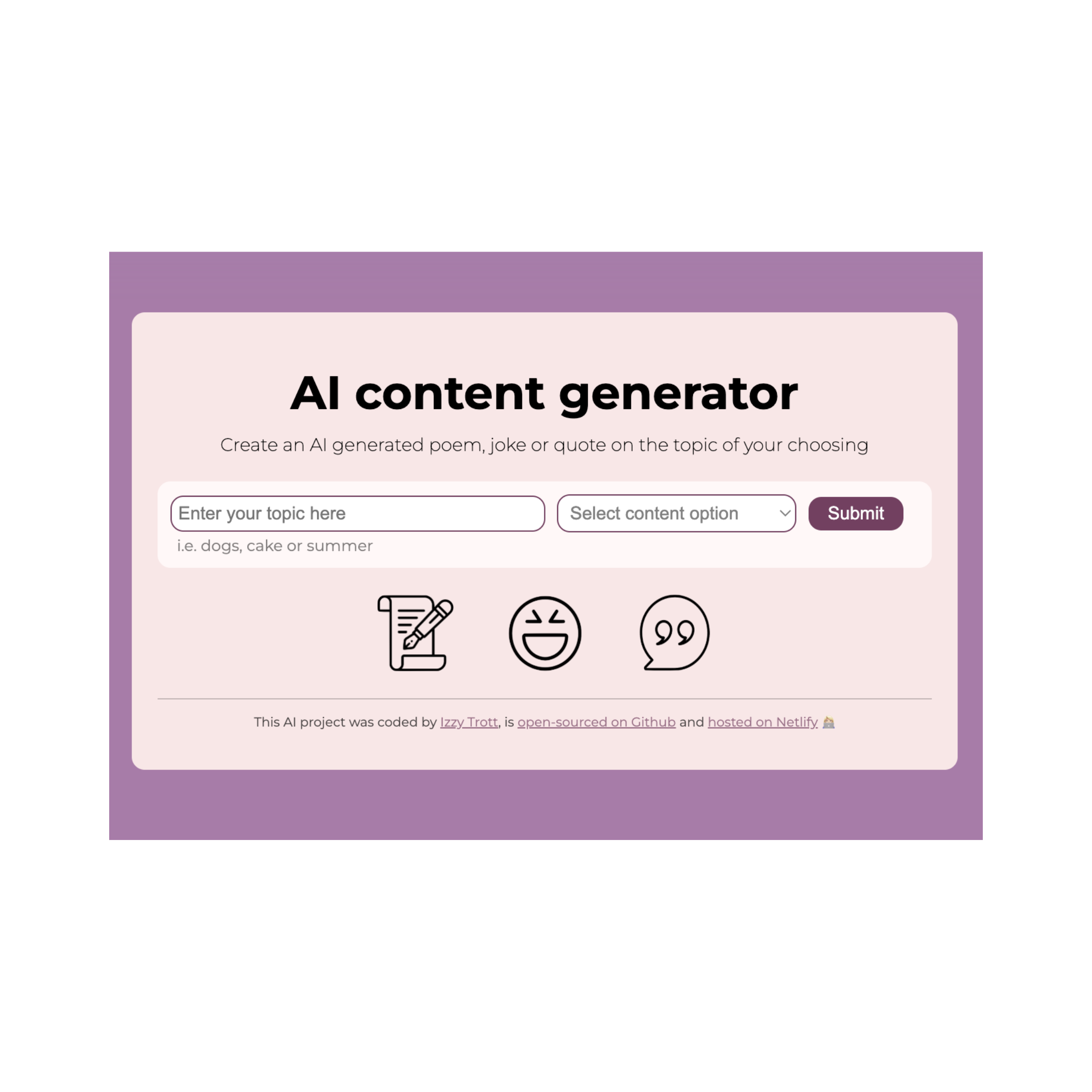  AI content generator preview